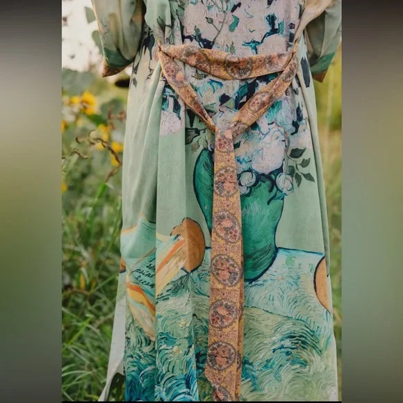 I Paint My Dream Van Gogh Opera Duster Kimono Robe - Picture 8 of 14